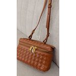  Bolsa Tote Trançada Pequena - Marrom Chocolate 