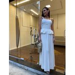 Vestido Marrante Peplum Midi Diana - Off White 