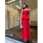 Vestido Marrante Peplum Midi Diana - Vermelho