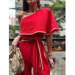 Macacão Um Ombro Só Gisele - Vermelho