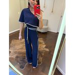 Macacão Um Ombro Só Gisele - Azul Marinho