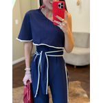 Macacão Um Ombro Só Gisele - Azul Marinho