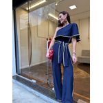 Macacão Um Ombro Só Gisele - Azul Marinho