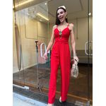 Macacão Alfaiataria Marrante Detalhe Orgânico - Vermelho 