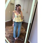 Blusa Heloísa - Alfaiataria Peplum - Amarela Manteiga 