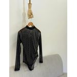 Body Tule Preto Aplicação 