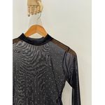 Body Tule Preto Aplicação 