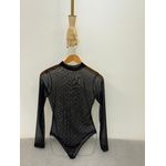 Body Tule Preto Aplicação 