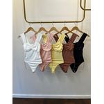 Body Poliamida Drapeado Seio - Rosa Bebê 