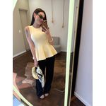 Blusa Fio Modal Peplum Iza - Amarelo Manteiga 