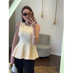Blusa Fio Modal Peplum Iza - Amarelo Manteiga 