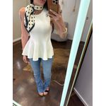 Blusa Fio Modal Peplum Iza - Off White 