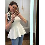 Blusa Fio Modal Peplum Iza - Off White 