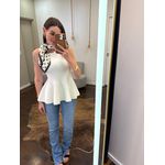 Blusa Fio Modal Peplum Iza - Off White 