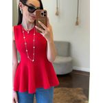 Blusa Fio Modal Peplum Iza - Vermelha
