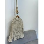 Maxi Camisa Crochê Maquinetado - Creme 