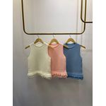 Blusa Tricot Franjas na Barra - Off White 