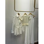 T-shirt Microfibra Cropped Iza - Listrado