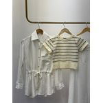 T-shirt Microfibra Cropped Iza - Listrado