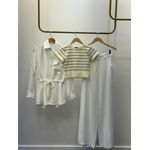 T-shirt Microfibra Cropped Iza - Listrado