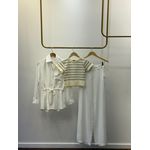 T-shirt Microfibra Cropped Iza - Listrado