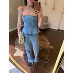 Tomara que Caia Jeans Peplum - Com Cinto 