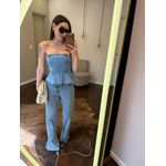 Tomara que Caia Jeans Peplum - Com Cinto 