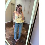 Blusa Heloísa - Alfaiataria Peplum - Amarela Manteiga 