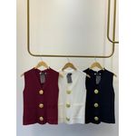 Colete Tricot Botões Orgânicos - Vinho