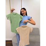 Kit BASICMATCH | 3 Blusas Ribanadas Assimétricas - Verde/Nude/Azul Bebê
