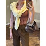 Calça Alfaiataria Cenoura Zíper - Marrom 