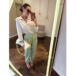 Calça Alfaiataria Cenoura Zíper - Verde 