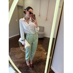 Calça Alfaiataria Cenoura Zíper - Verde 