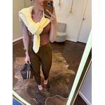 Calça Alfaiataria Cenoura Zíper - Marrom 