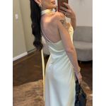 Vestido Cetim Maroca - Amarelo Manteiga