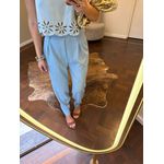 Calça Alfaiataria Cenoura Zíper - Azul Bebê 