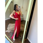 Vestido Decote V Costas Mirabela - Vermelho