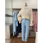 Calça Alfaiataria Cenoura Zíper - Azul Bebê 