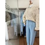 Calça Alfaiataria Cenoura Zíper - Azul Bebê 