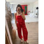 Conjunto Acetinado Betina - Vermelho