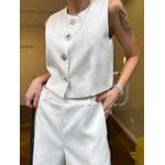 Conjunto Alfaiataria Botão Joia - Branco 