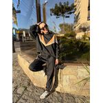 Conjunto Moletom Preto e Cappuccino 