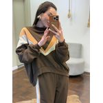 Conjunto Moletom Marrom e Cappuccino 
