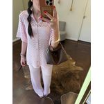 Conjunto Tricot Luísa - Rosa Bebê 