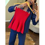 Tomara que Caia Tricot Peplum - Vermelho