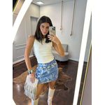  Shorts-Saia Alfaiataria Jacquard - Azul