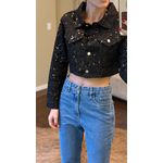 Jaqueta Cropped Micropaetê Redondo - Off White 