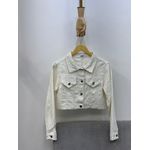 Jaqueta Cropped Micropaetê Redondo - Off White 