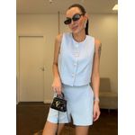 Conjunto Alfaiataria Botão Joia - Azul Bebê