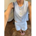 Conjunto Alfaiataria Botão Joia - Azul Bebê